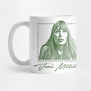 Joni Mitchell / Retro 70s Style Fan Art Design Mug